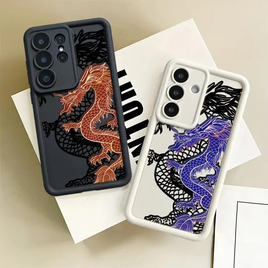 Case for Samsung Galaxy S26 Ultra S25 S25 Edge S20FE S22 S24Ultra S23 FE S21 S24 Plus Phone Cover Dragon