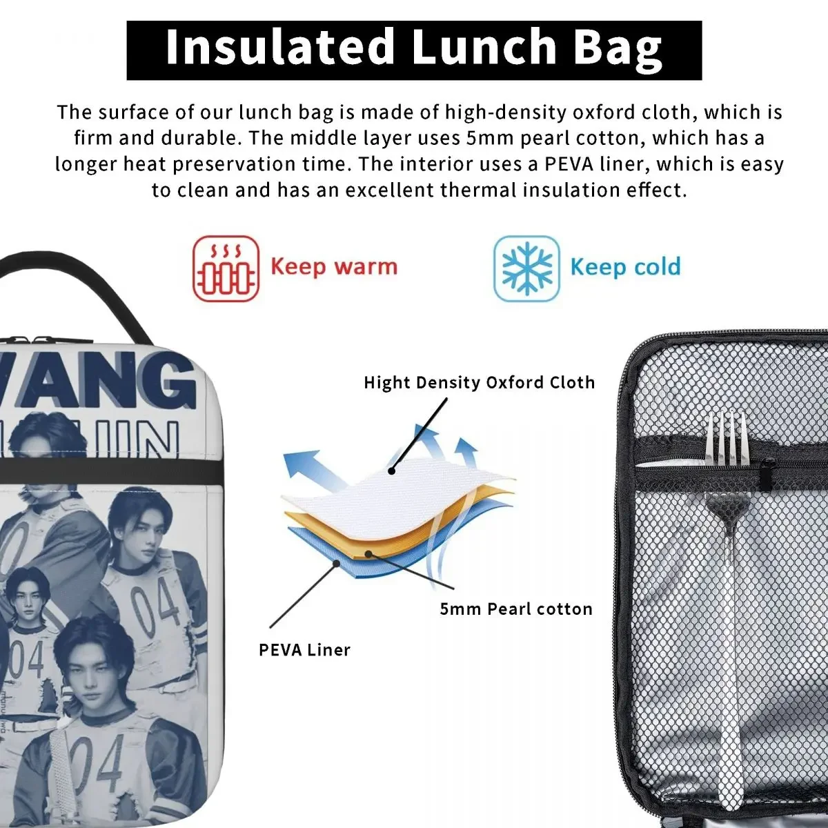 Borsa da pranzo riutilizzabile multifunzionale alla moda HyunJin coreano Kpop cantante borsa da pranzo isolata per le donne dispositivo di raffreddamento termico per alimenti Bo