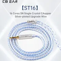 KBEAR ST16 16 núcleos 5N cable de actualización plateado de cobre de un solo cristal 1,2 M MMCX/2PIN/QDC proceso de chapado en oro