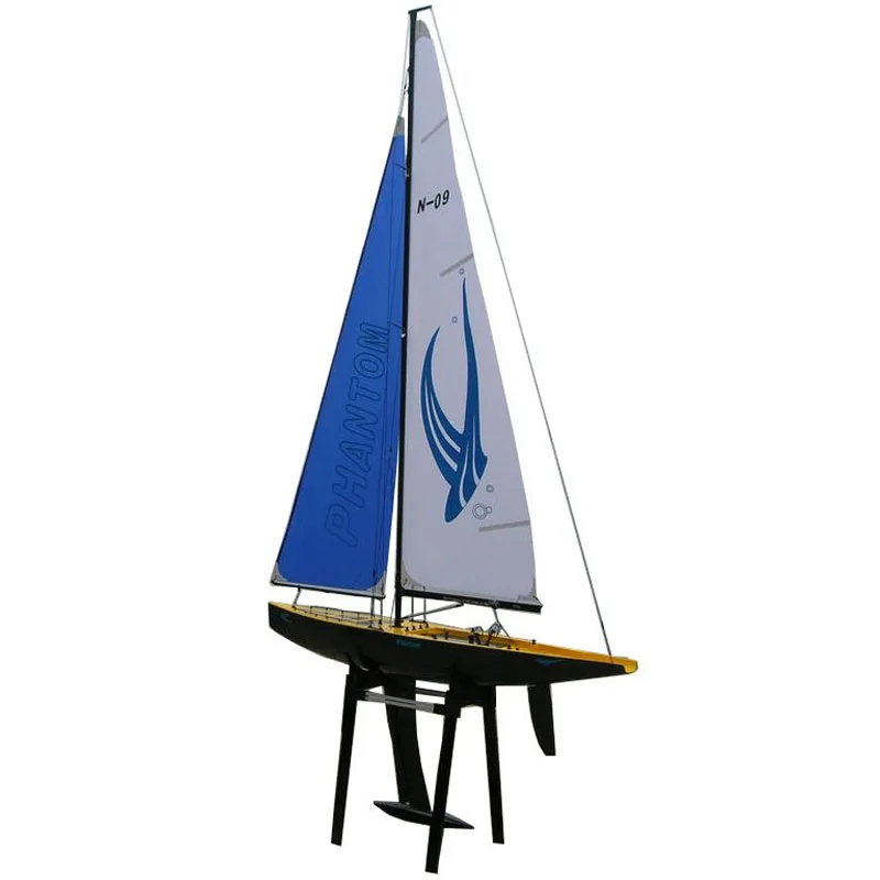 RC Wind Sailboat Model Imitation Carbon Fiber Fiberglass Competition Boat Model Toy Gift Remote Control Sailboat Finished Model