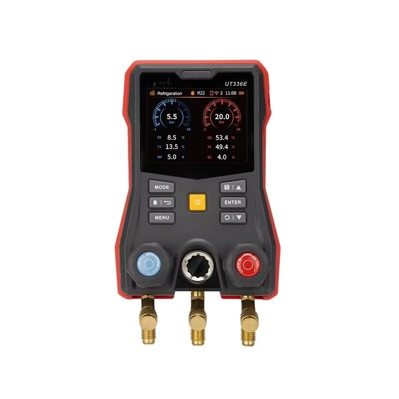 UT336E KIT Digital Manifold Gauge with 2 Wireless Temperature Clamps UT320I for Automobile AC Maintenance Pressure Meter