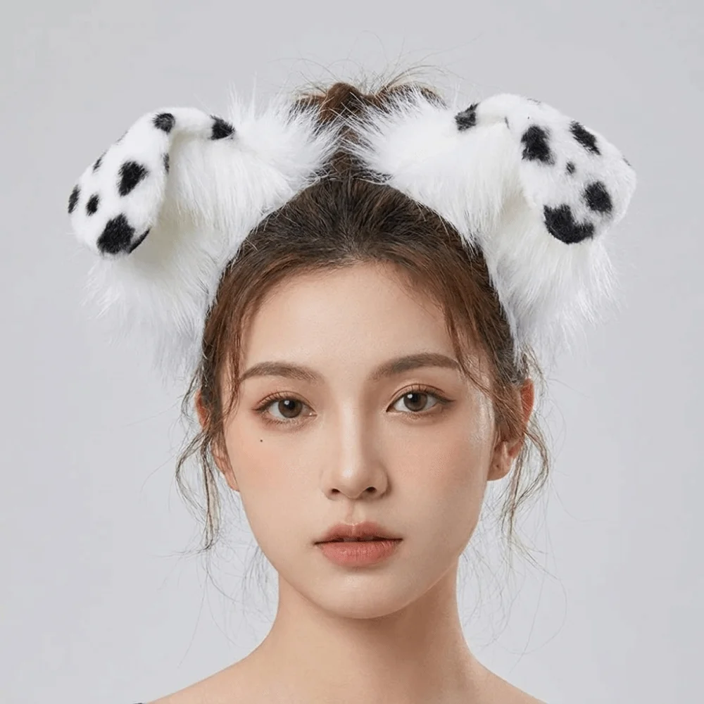 Practical Animal Dog Ears Headband Furry Realistic Gothic Headband Artificial Hair Accessories Cosplay Headband Stage