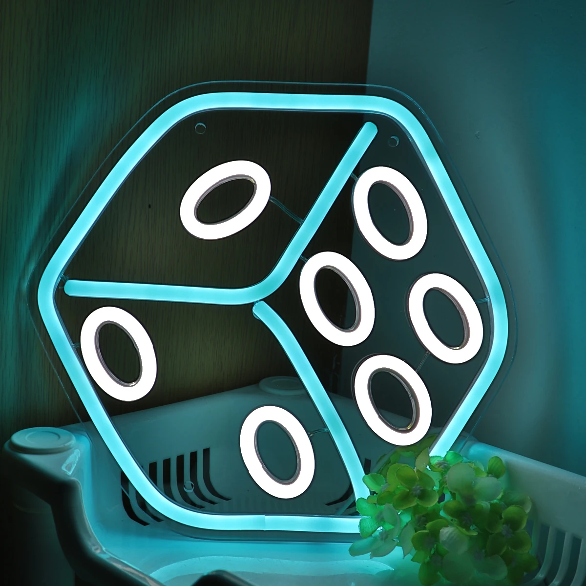 Imagem -03 - Dice Led Wall Neon Sign Night Light Mood Lamp Sala de Jogos Loja Festa Pub Decoração do Clube 9.84 x 9.41 1pc