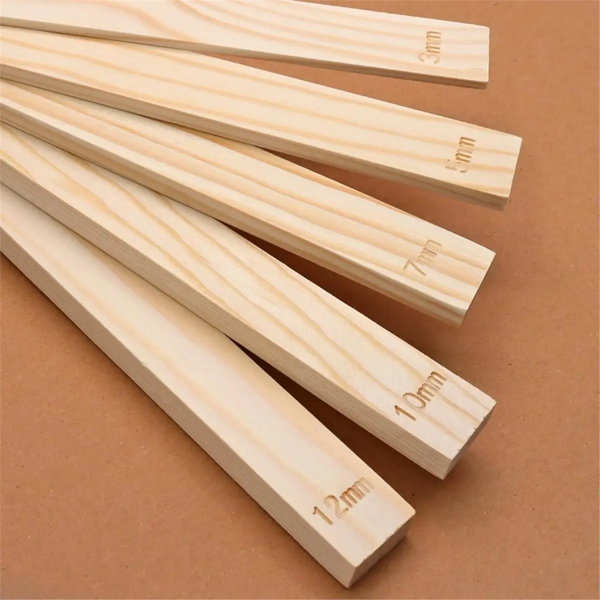 STOCK-11pcs Wooden Pottery Teaching Kit - 10pcs 5-Size Clay Thickness Guides with 1pc Rolling Pin for Clay Art, DIY Craft