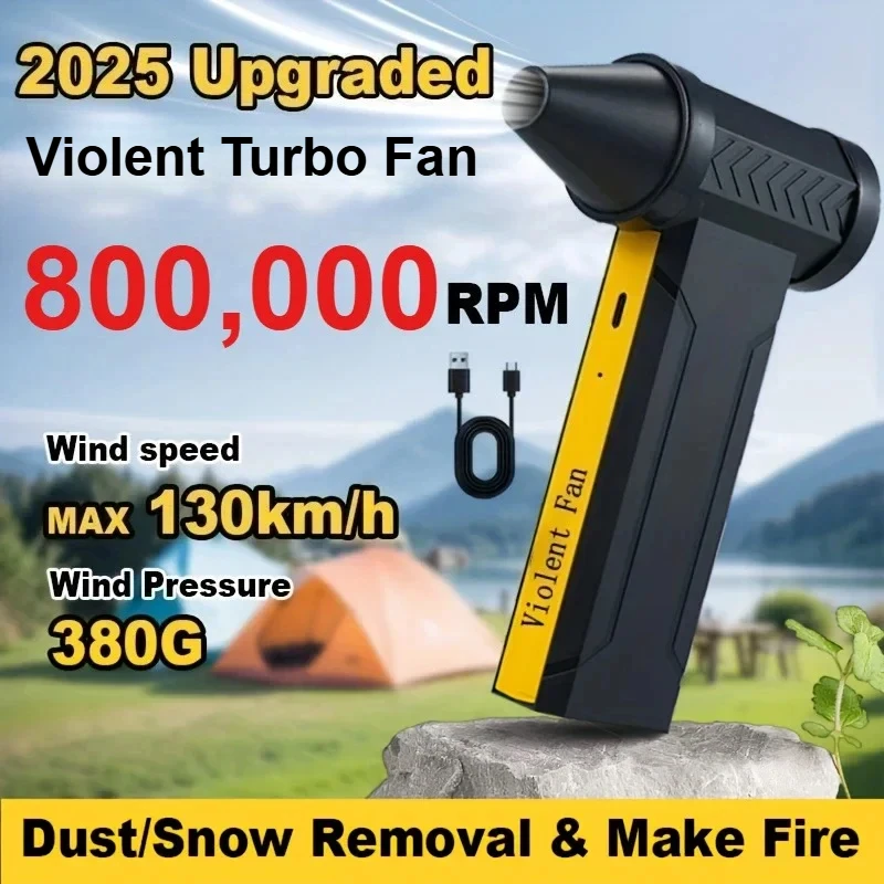 

Air Blower Electric Turbo Violent Fan Brushless Motor 800,000RPM High-Speed Turbo Jet Fan USB Rechargeable Powerful Dust Blower