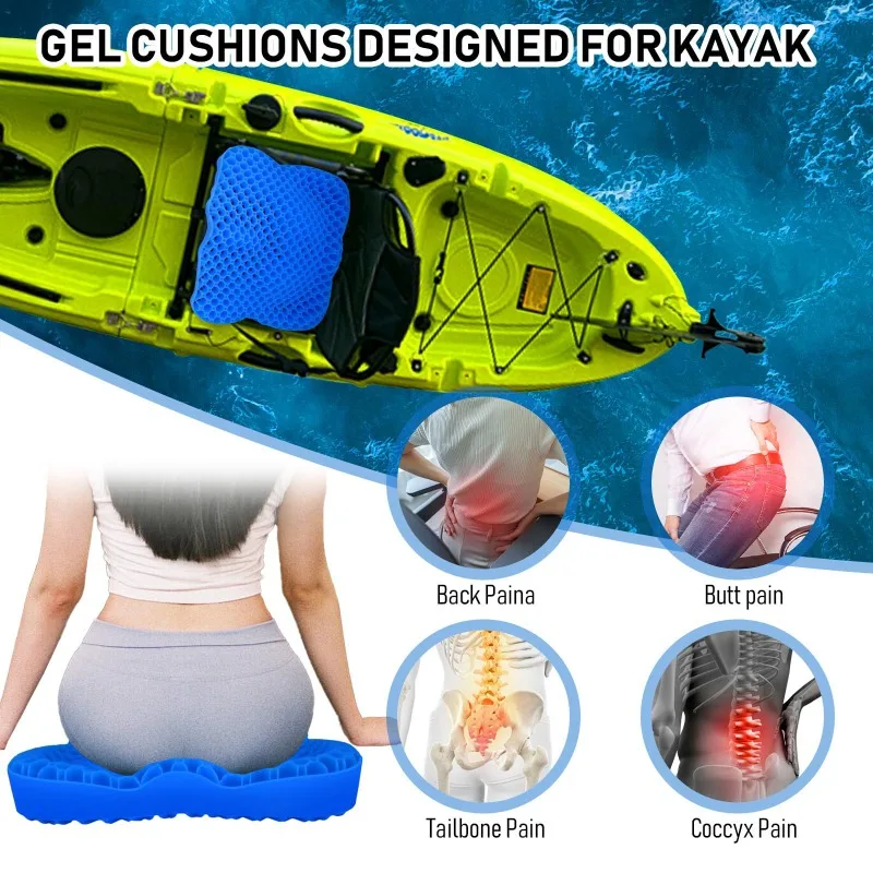 Portable Kayak Seat Cushion Thick Waterproof Gel Seat Cushion Kayak Seat Pad with Non-Slip Cover Inflatable Canoe Accessories image 4