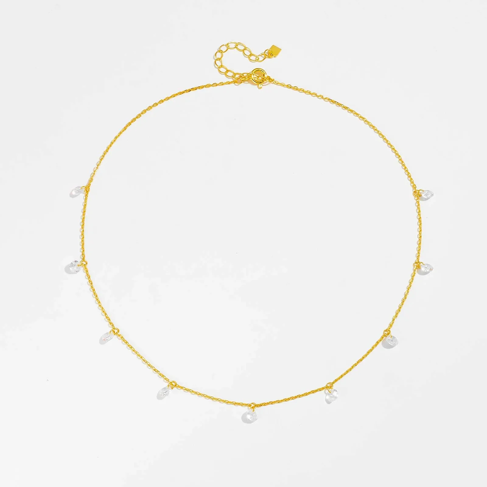 ANDYWEN 100% 925 Sterling Silver Hole Zircon 4mm Choker Charm Long Chain Necklace 2023 Women Wedding Fine Jewels — zdjęcie 3