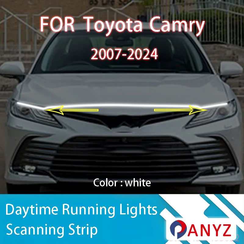 

FOR Toyota Camry 2007-2023 New upgrade LED Daytime Running Light Scan Starting Car Hood DRL Guide Decorative Ambient Lamp 12V