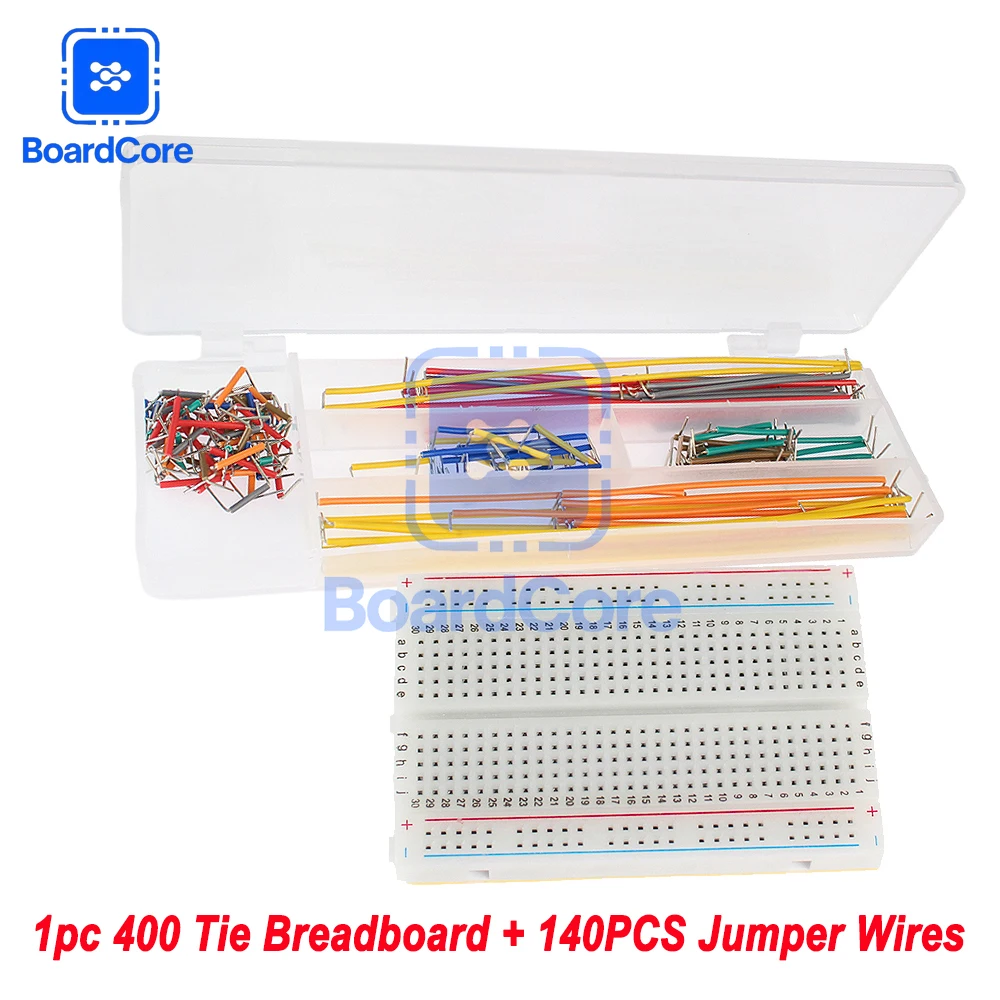 1set 400 Points Prototype Breadboard + 140 U-Shaped Solderless Jumper Wires DIY Electronics Breadboard Kit ﻿