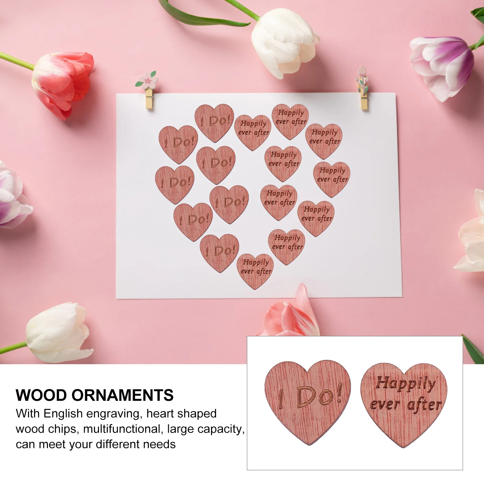 

100pcs Love Shape Wooden Slices Diy Craft Engraving Chips Craft Home Decor Wood Pieces Handmade Accessories Wood Slices Decor