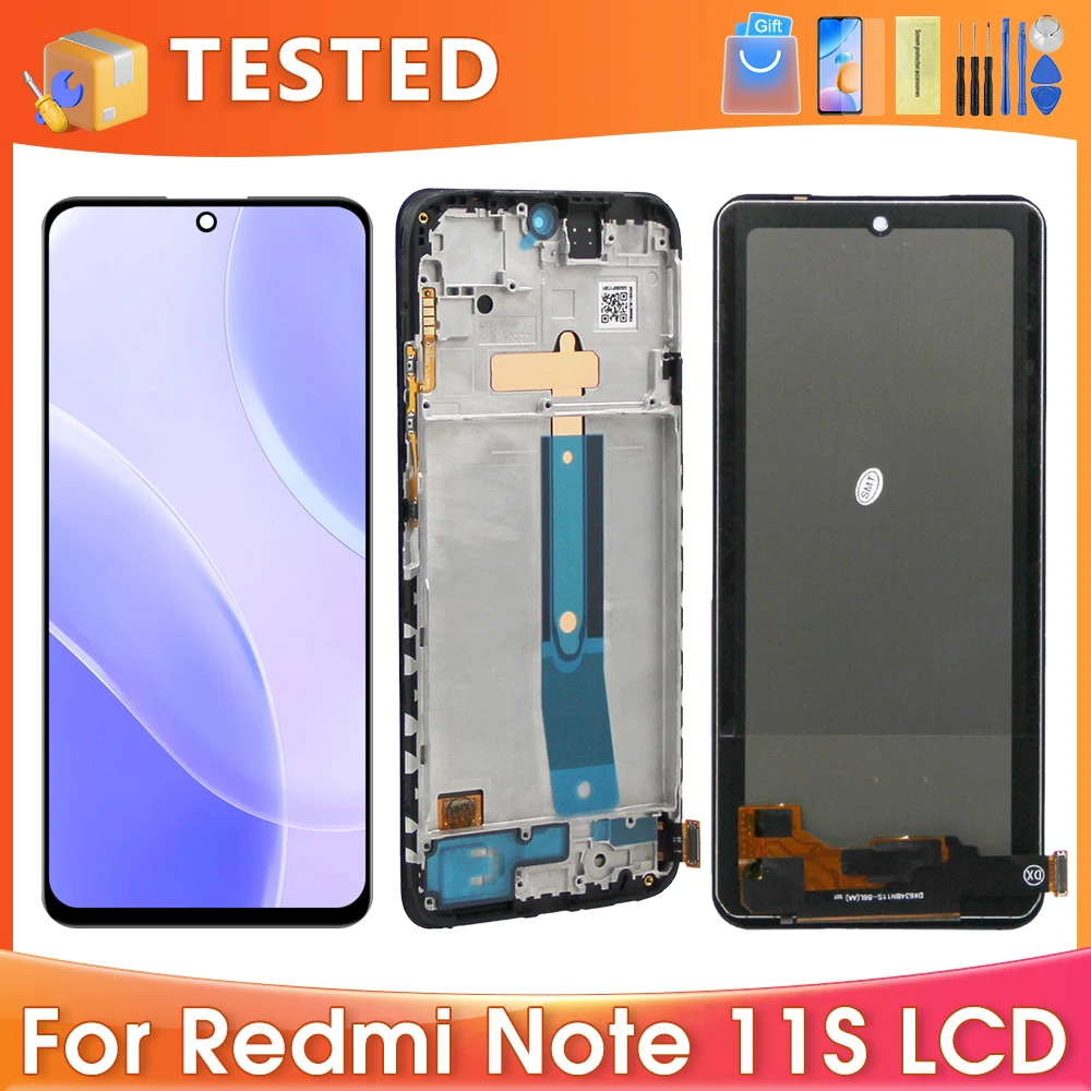 

ЖК-дисплей 6,43 дюйма для Xiaomi Redmi Note 11S, дисплей с сенсорным экраном и дигитайзером в сборе, протестирован для Redmi Note11S 2201117SG, замена