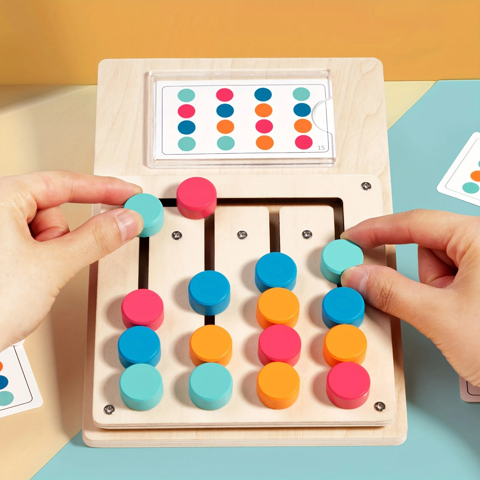 

Деревянная цветная головоломка, обучающая игрушка для координации рук и глаз, обучающая игрушка для детей раннего образования, деревянная