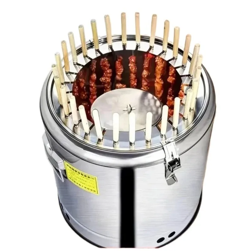 Less smoke BBQ grill Household BBQ Garden BBQ Stainless Steel Outdoor Indoor Hanging Grill Skewers Charcoal Grill