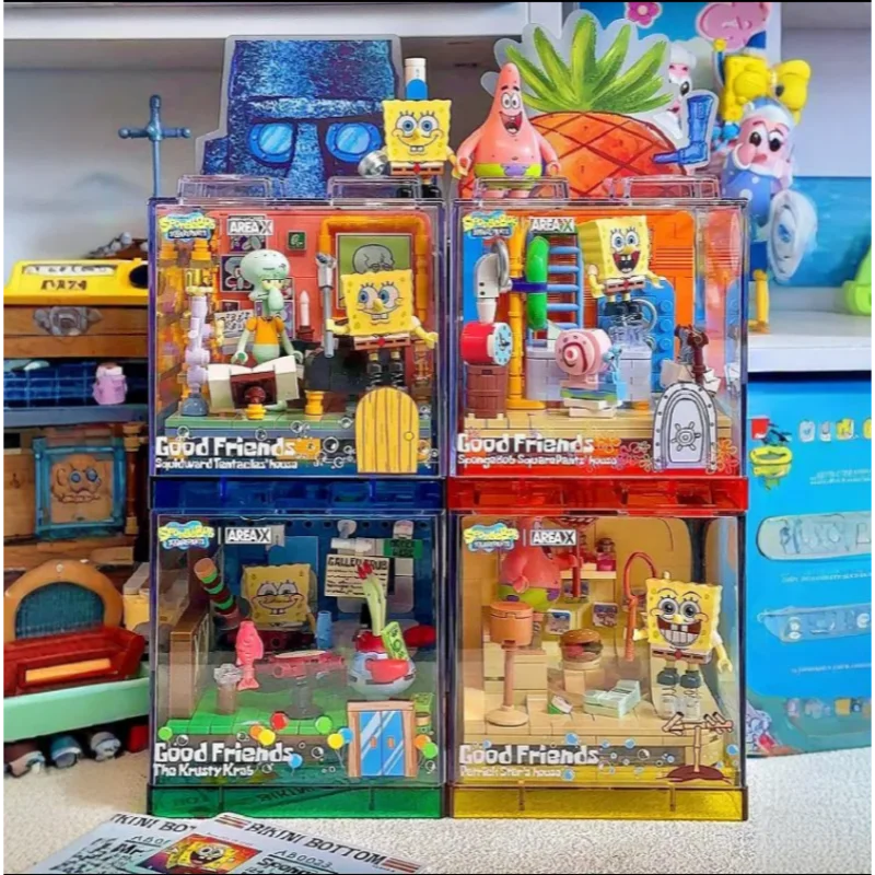 

Spongebob Series Building Blocks Full Set Model Toy Diy Box Patrick Star Krusty Krab Squidward Tentacles Room Ornaments Gifts