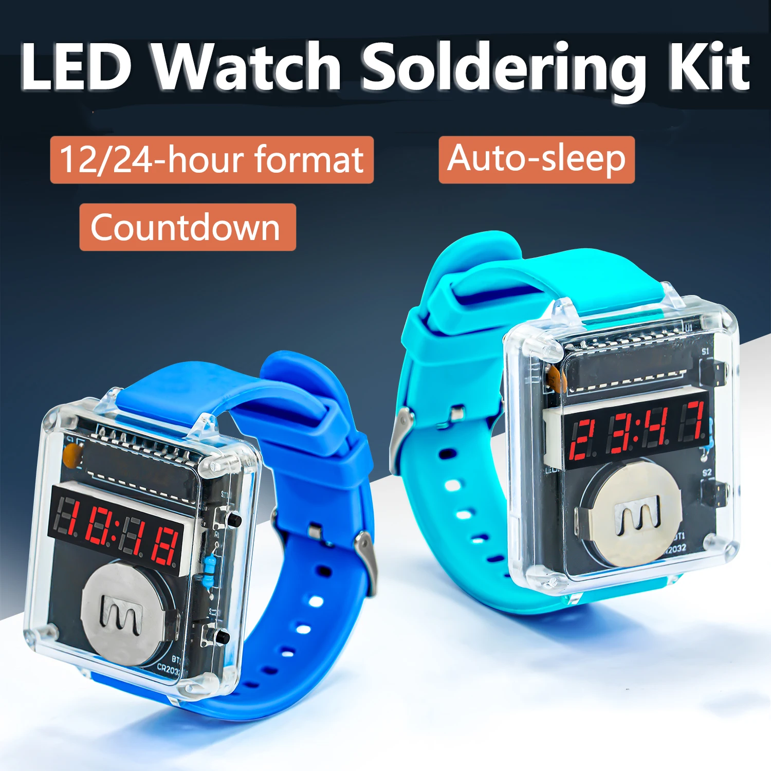 DIY LED Watch Kit Electronic Watch Microcontroller Clock Fun and Creative Soldering Circuit Components
