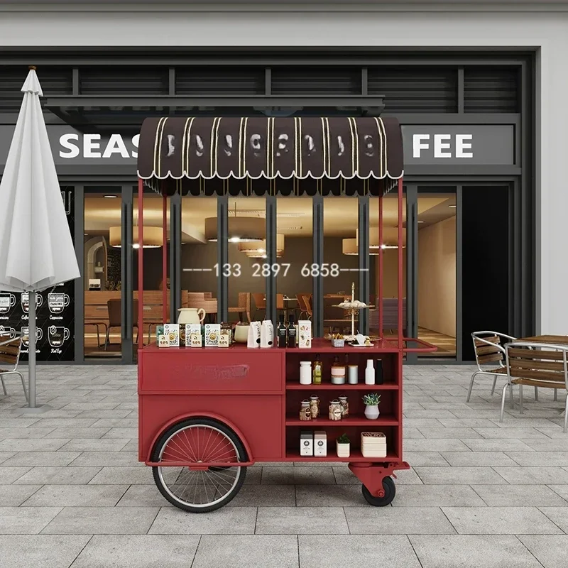 al snacks, wrought iron dining car, supermarket promotional display stand outdoor, mobile night market, stall cart