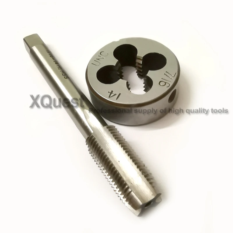 

2pcs HSS Left Hand thread tap and die set UNC7/16 7/16 UNC UNC7/16-18 LH Fine thread taps Round Dies UNF7/16-20 7/16-20 UNF