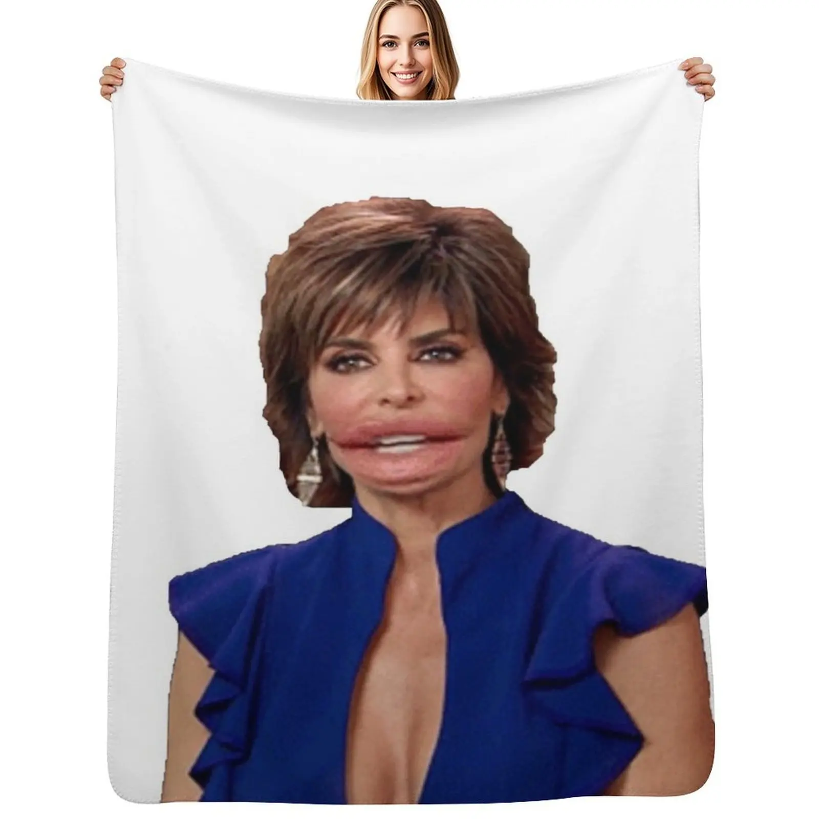 

LISA RINNA big lips Throw Blanket Travel Plaid blankets ands wednesday Blankets