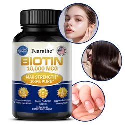 Biotin 10,000 Mcg - Energy, Metabolism, Promotes Skin, Nails and Hair Health, Ultra High Potency, Non-GMO, Vegan, Gluten-Free