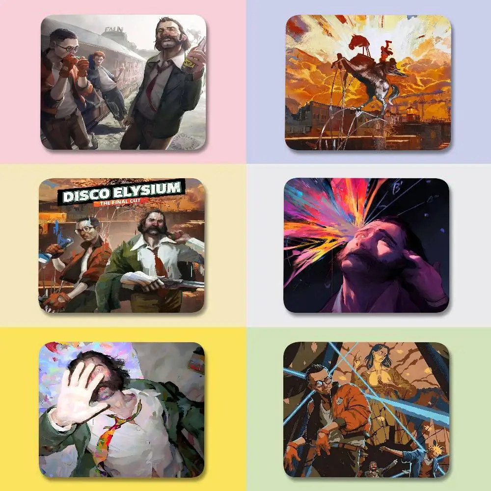 D-Disco Elysium Hot Video Game Game Kleines Mauspad, Computertischunterlage, Tastaturunterlage, Laptop-Kissen, rutschfeste Schreibtischunterlage