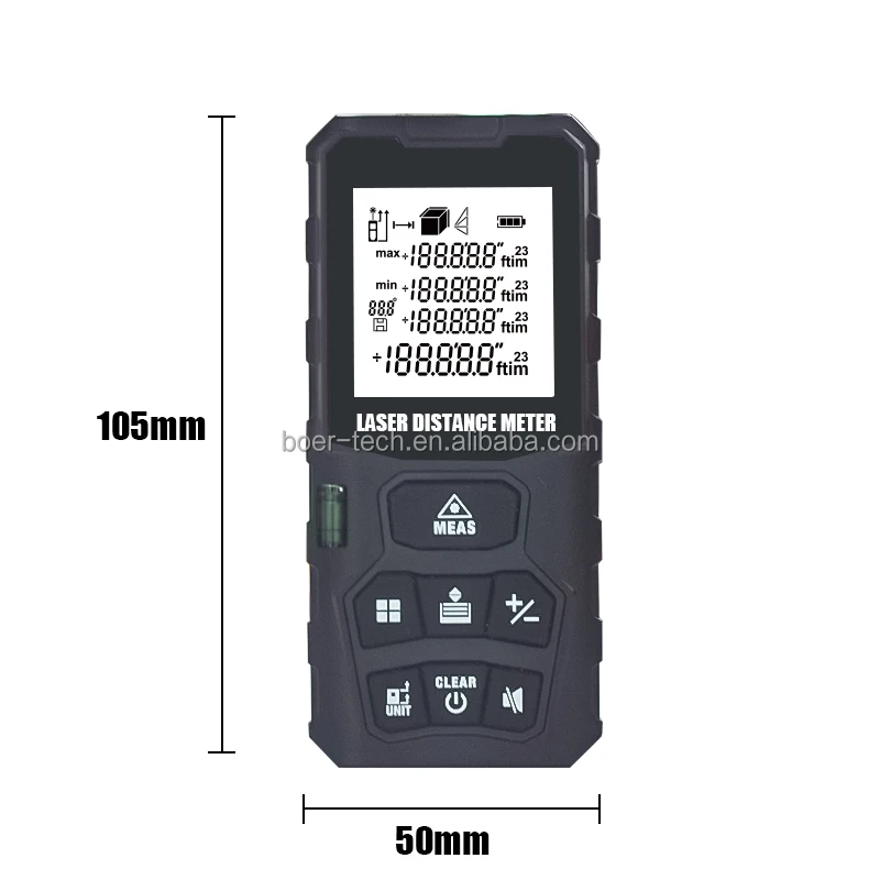 130ft/40m R Measure Digital R Distance Meter Levels M/in/Ft Unit Measuring Area/Volume/Pythagorean Portable Tape Measure