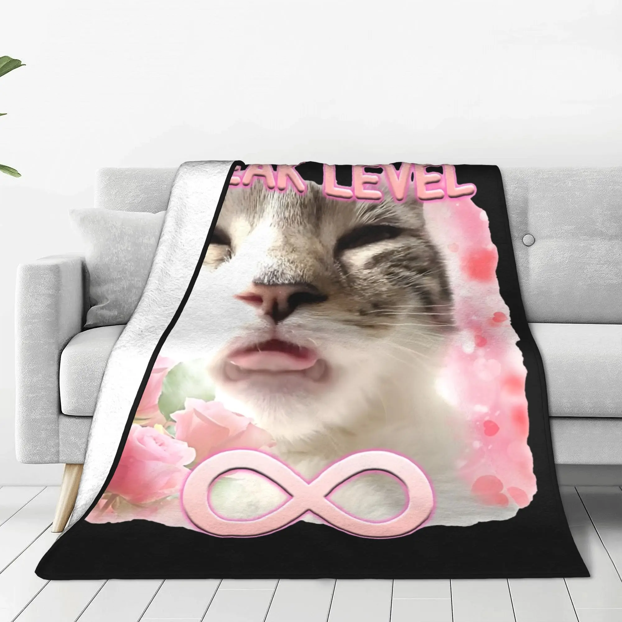 Freaky Ahh Funny Cat Meme Gifts for Freak Blanket Coral Fleece Plush All Season Warm Throw Blanket for Sofa Outdoor Bedspreads