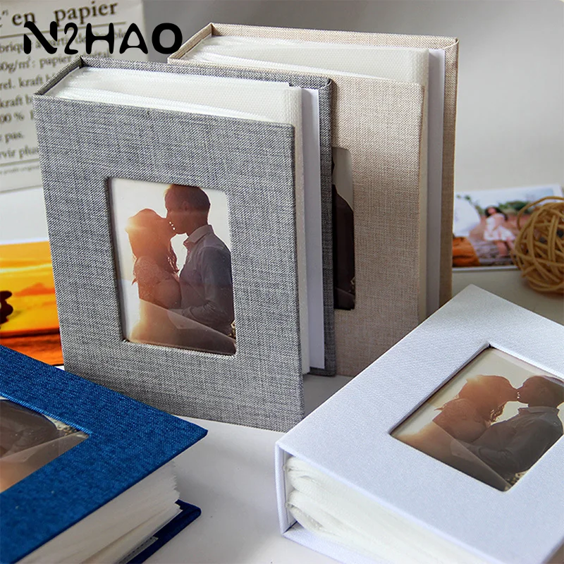 New Photo Album 100 Pockets Photo Album 4x6 Photos Linen Cover Slip-in Picture Albums DIY Writable Photo Storage Children Growth