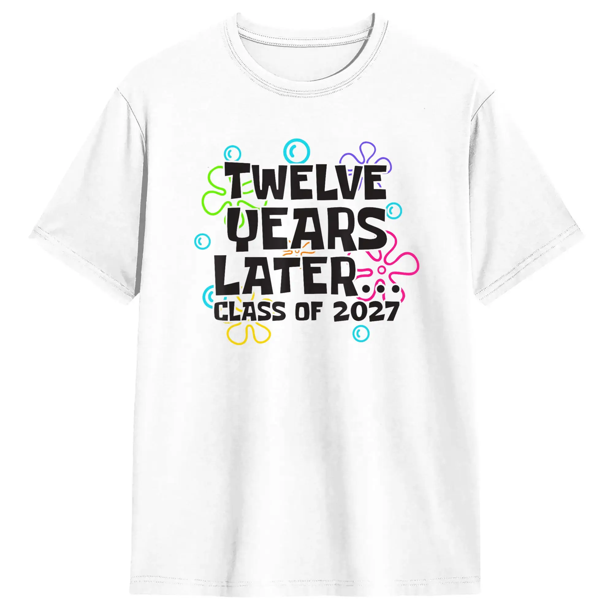 Funny Class of 2027 Senior 2027 Twelve Years Later T Shirt Summer  Vintage T-Shirts Cotton Trendy Cool Tshirt For Man Print Tops