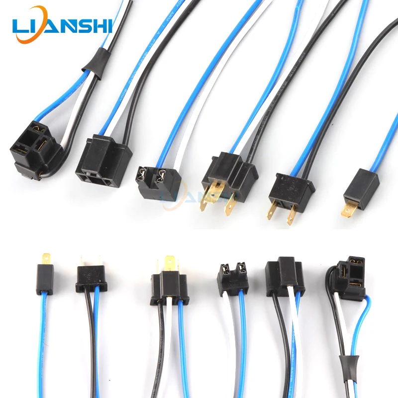 5pcs Automotive headlights high beam low light bulb holder H1 H3 H7 H4 high temperature receptacle lamp plug adapter