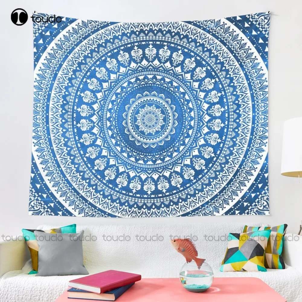 Mandala Blue Tapestry Horizontal Tapestry Tapestry Wall Hanging For Living Room Bedroom Dorm Room Home Decor Art Home Decoration