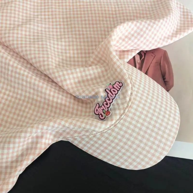 340D Quick Drying Baseball Hat for Women Girls Embroidery Adjustable Hat Checkered