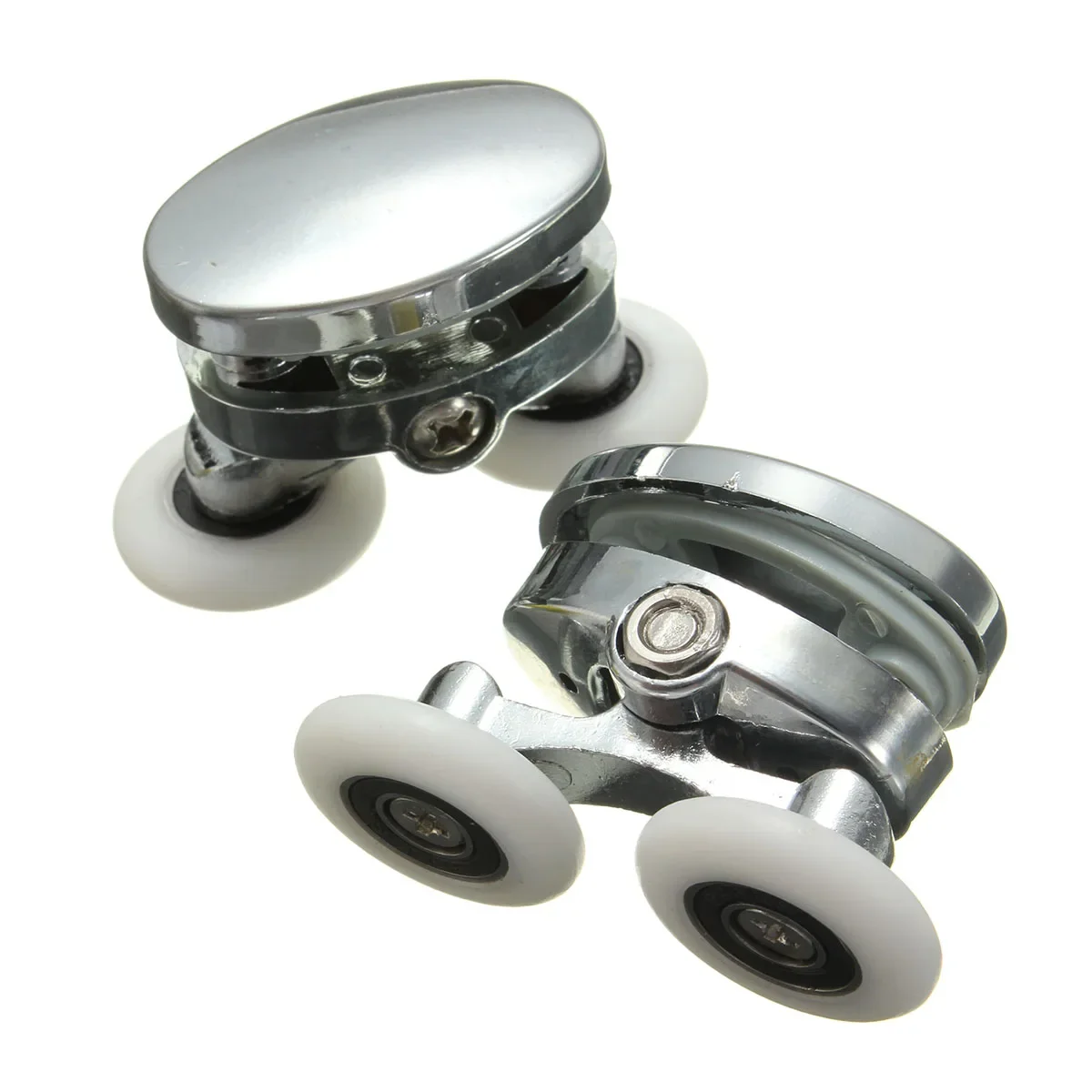 

2Pcs 25mm Twin Shower Glass Door Top Zinc Alloy Rollers Runners Pulleys Wheels Shower Room Pulley Bathroom Roller