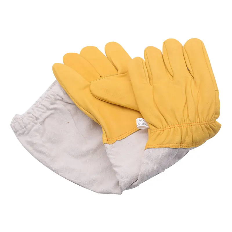 Yellow Gloves Sheepskin Anti-Bee Beekeeping Tools For Beekeeper Protective Glove Canvas Beekeeping Equipment