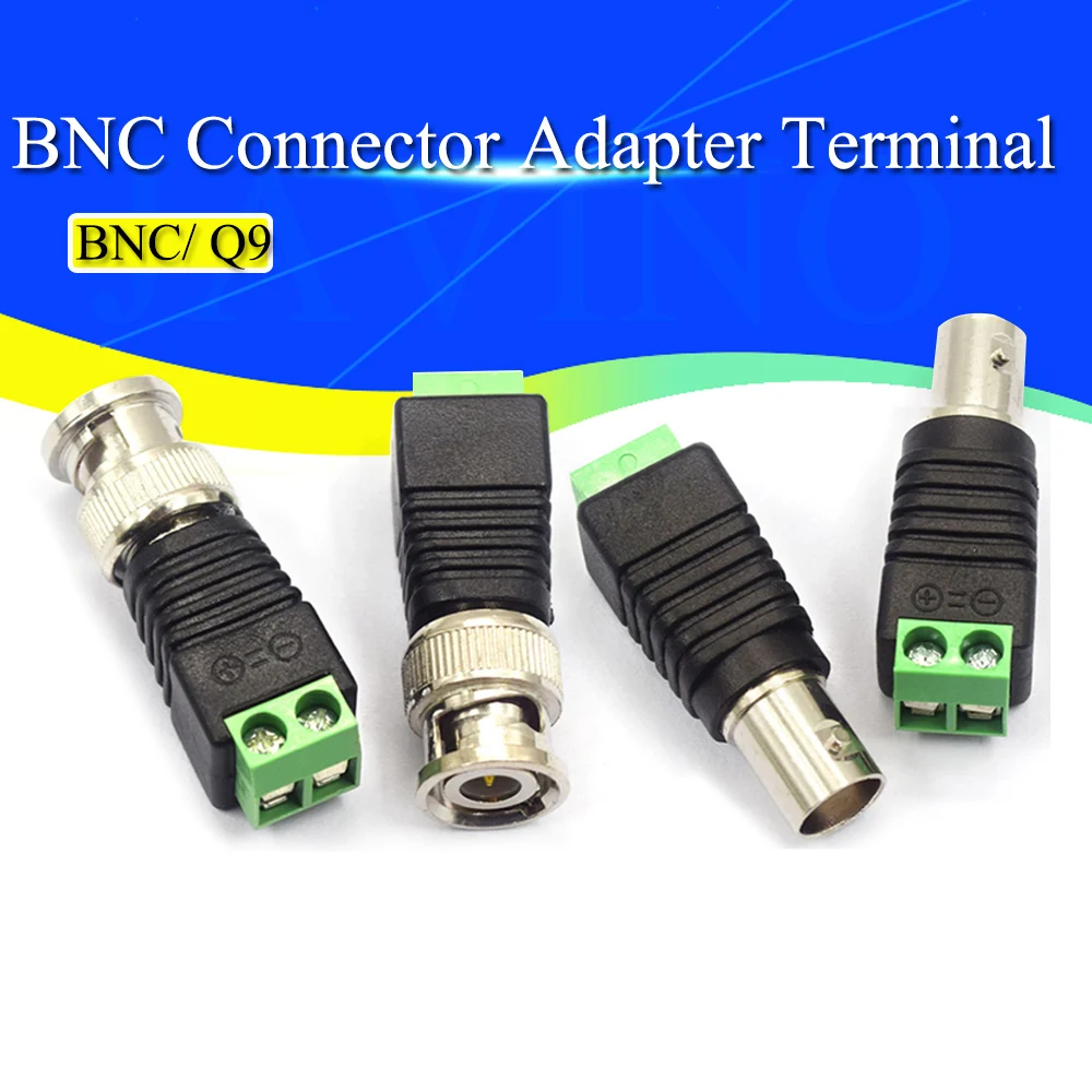 2PCS BNC Male female Connector Coax Cat5 to BNC Female Plug for Video Balun CCTV Camera Acces