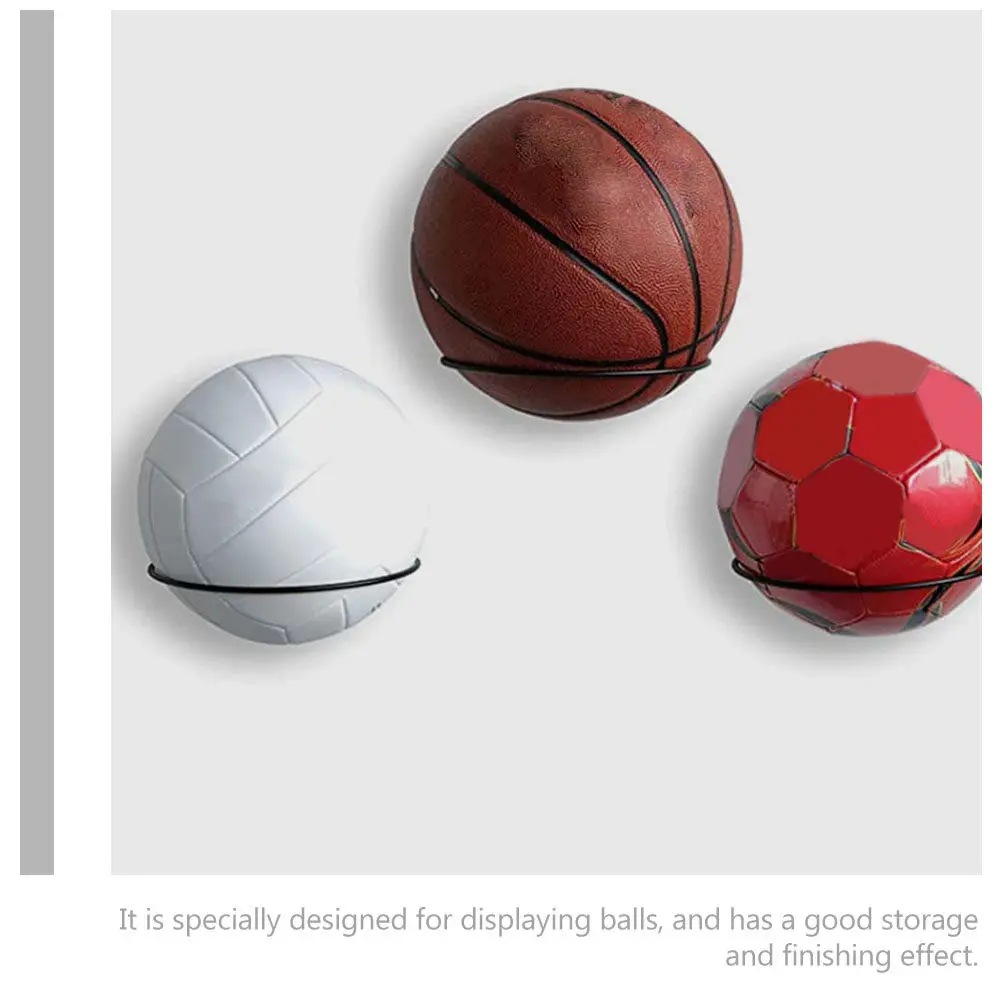 

Настенный держатель для мячей (6 шт.), сверхпрочный, из железа, для хранения баскетбольных и футбольных мячей, для дома, гаража, спортзала