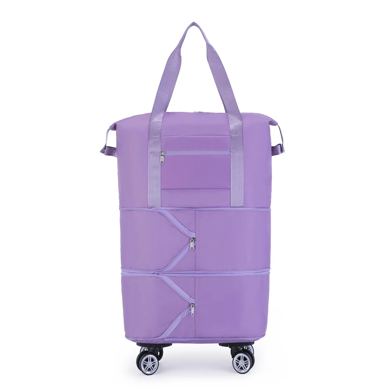 

Large Capaci Women's Travel Bag with Folding Rod And Wheels Lightweight Nylon op Storage Lage Bag Faion Trend