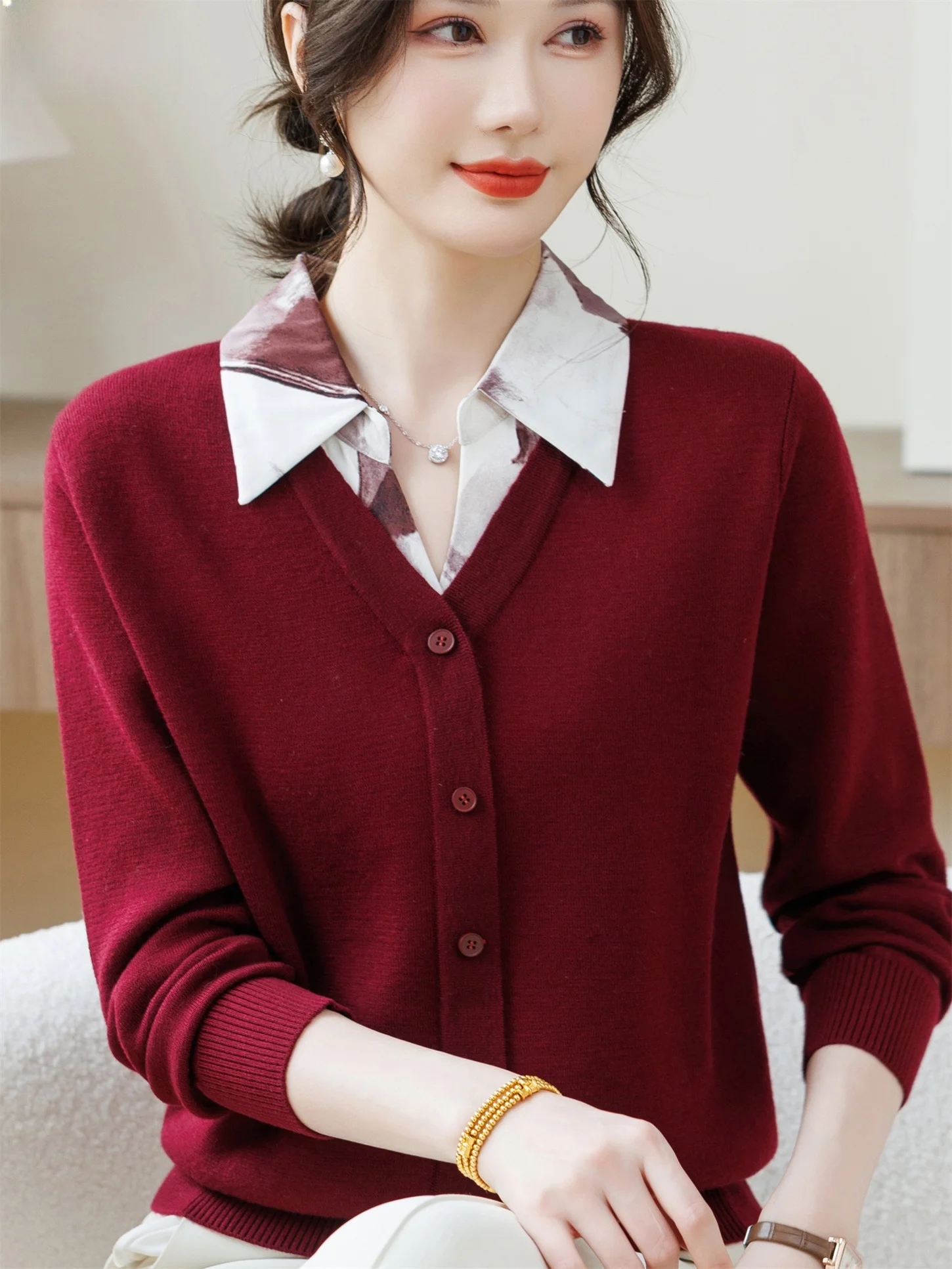 

Spring Faion Knitted Sweater Set for Women ly Warm Cozy Base Layer Top Bot Matching New Year Clothes Ensemble