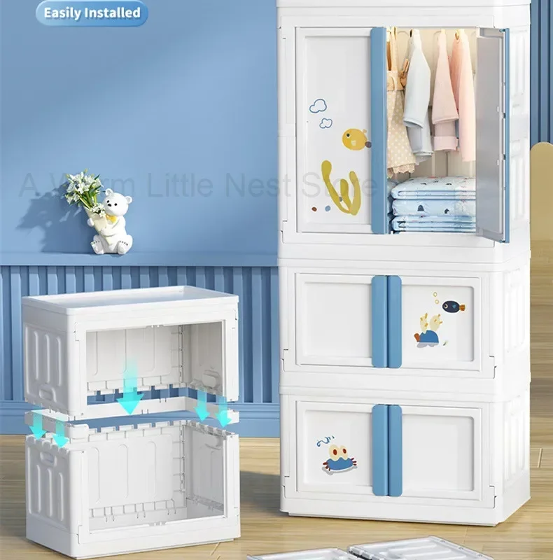 Foldable Simple Modern 72/150L Storage Box Household Closet Clothes Pants Underwear Locker Children's Closet Sundries