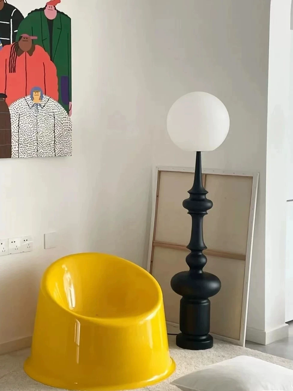 Roman Column Retro Style Chess Shaped Floor Lamp Hotel Exhibition Hall Living Room Bedroom Study Designer Artistic Floor Lamp