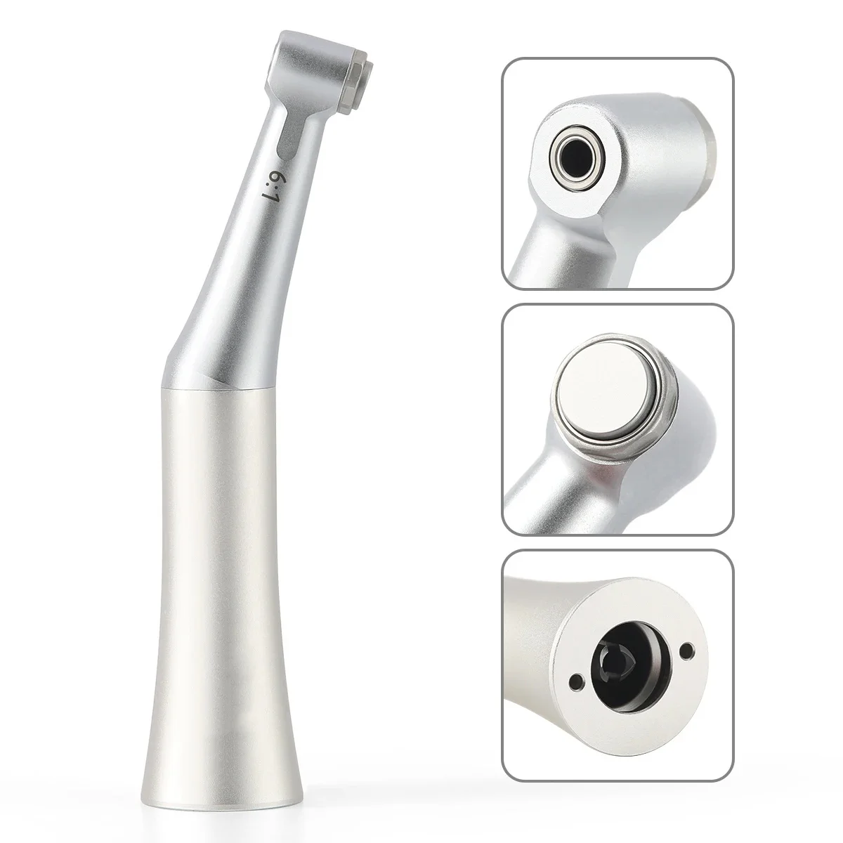 Dental Air Turbine Dental Low Speed Handpiece Push Button Contra Angle 6:1 for Endodontic Root Canal Preparation