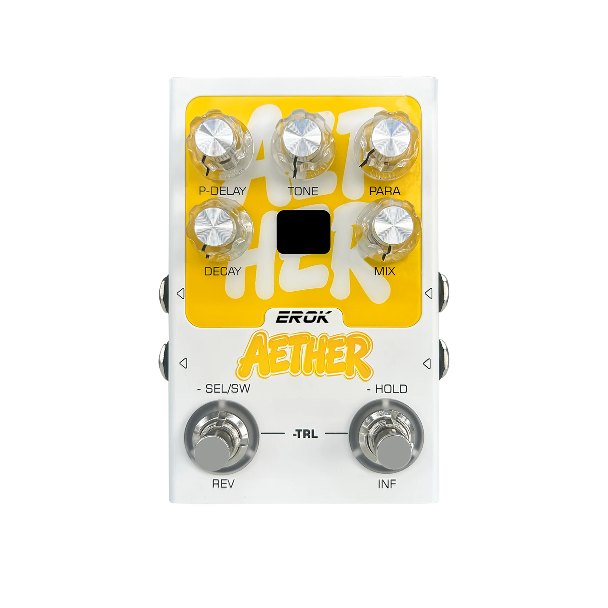 EROK AETHER Stereo Reverb Pedal 9 Reverb Modes Infinite Sustain Tail Bypass USB-C Dual Footswitch for Electric Guitar Bass