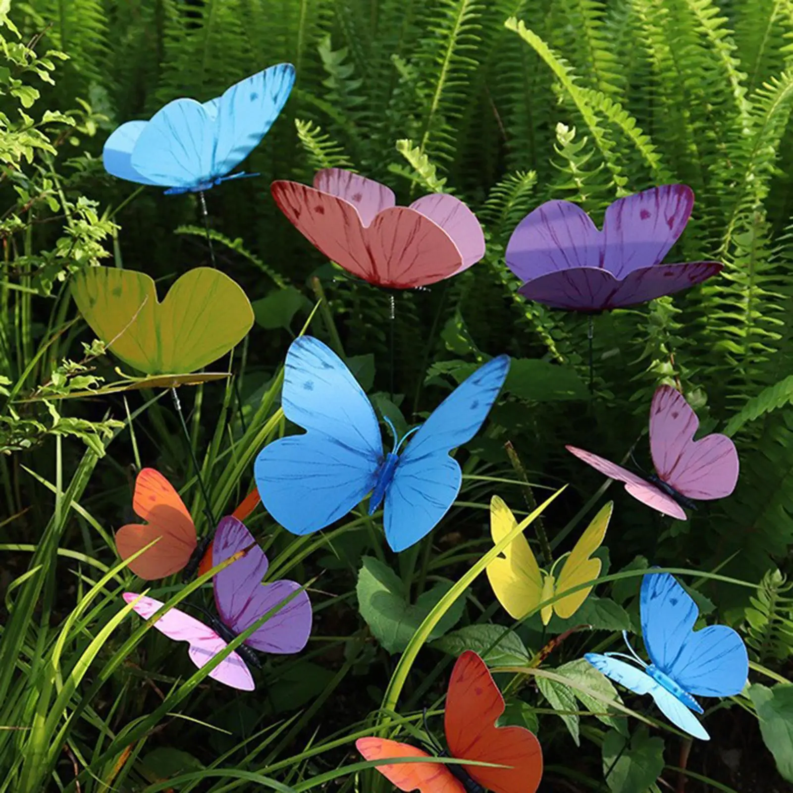 Butterfly Garden Decor 16 Pieces Waterproof Artificial Animal Picks Butterfly Yard Decor for Patio Indoor Home Planter Pot