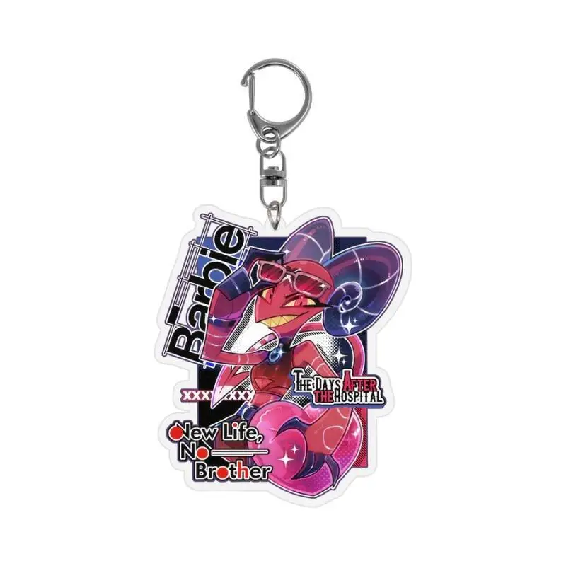 Anime Cartoons Acrylic Keychain Key Ring for Helluva Boss Octavia Fizzarolli Moxxie Loona Millie Acrylic Key Buckle Bag Pendant
