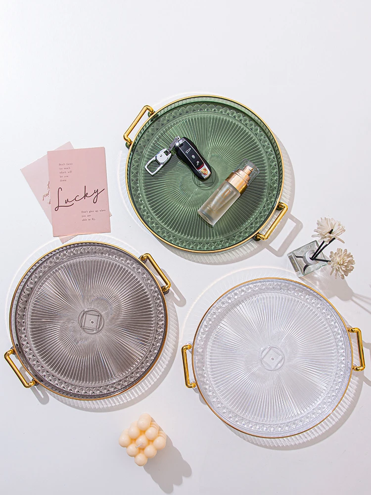 

Круглый поднос для отелей и коммерческого использования, пластиковый держатель для чашек, посуда для ужина, тарелка для хранения косметики, подставка для чая и молока