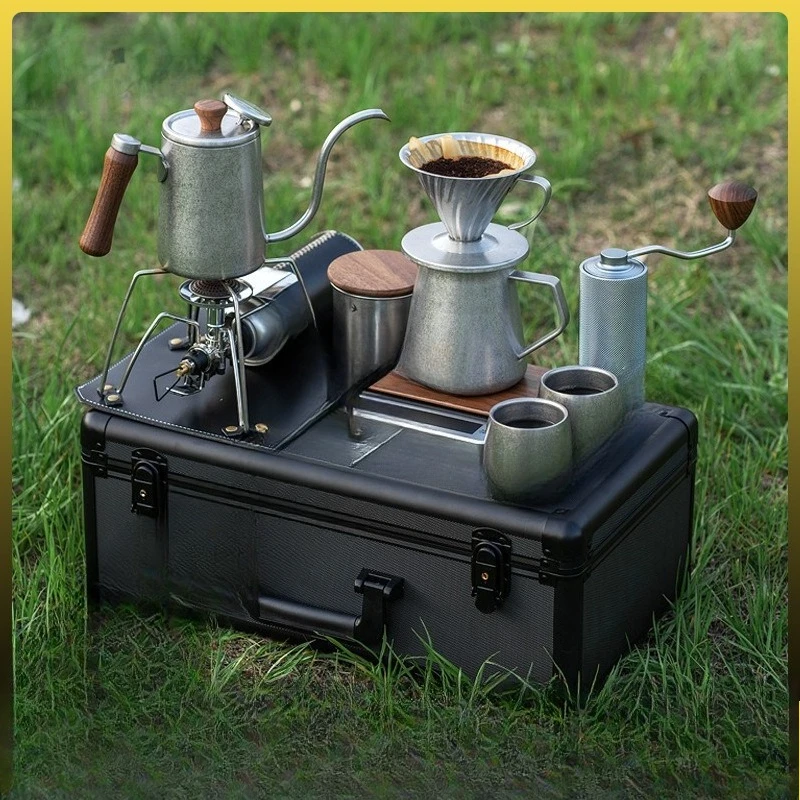 Hand brewing coffee pot set, aluminum box user set, hand brewing pot.