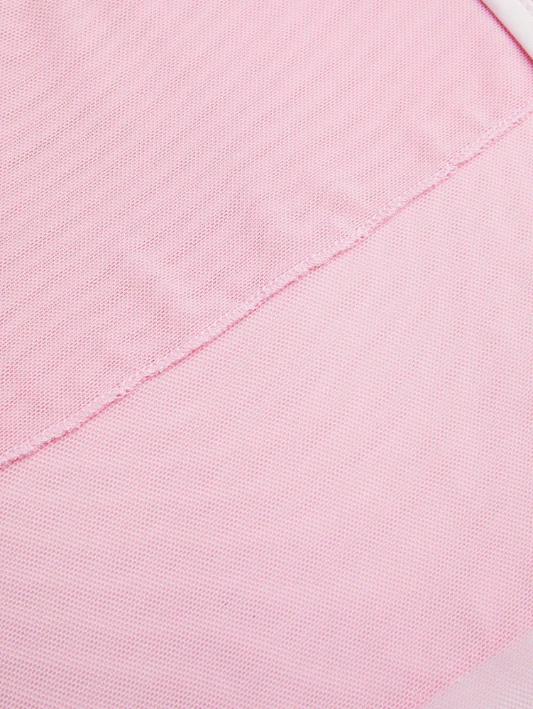 Plus Size Damska różowa kamizelka pod szyję Sweetheart Cute Camisole Layered Tank Solid Color Loose Polyester Material