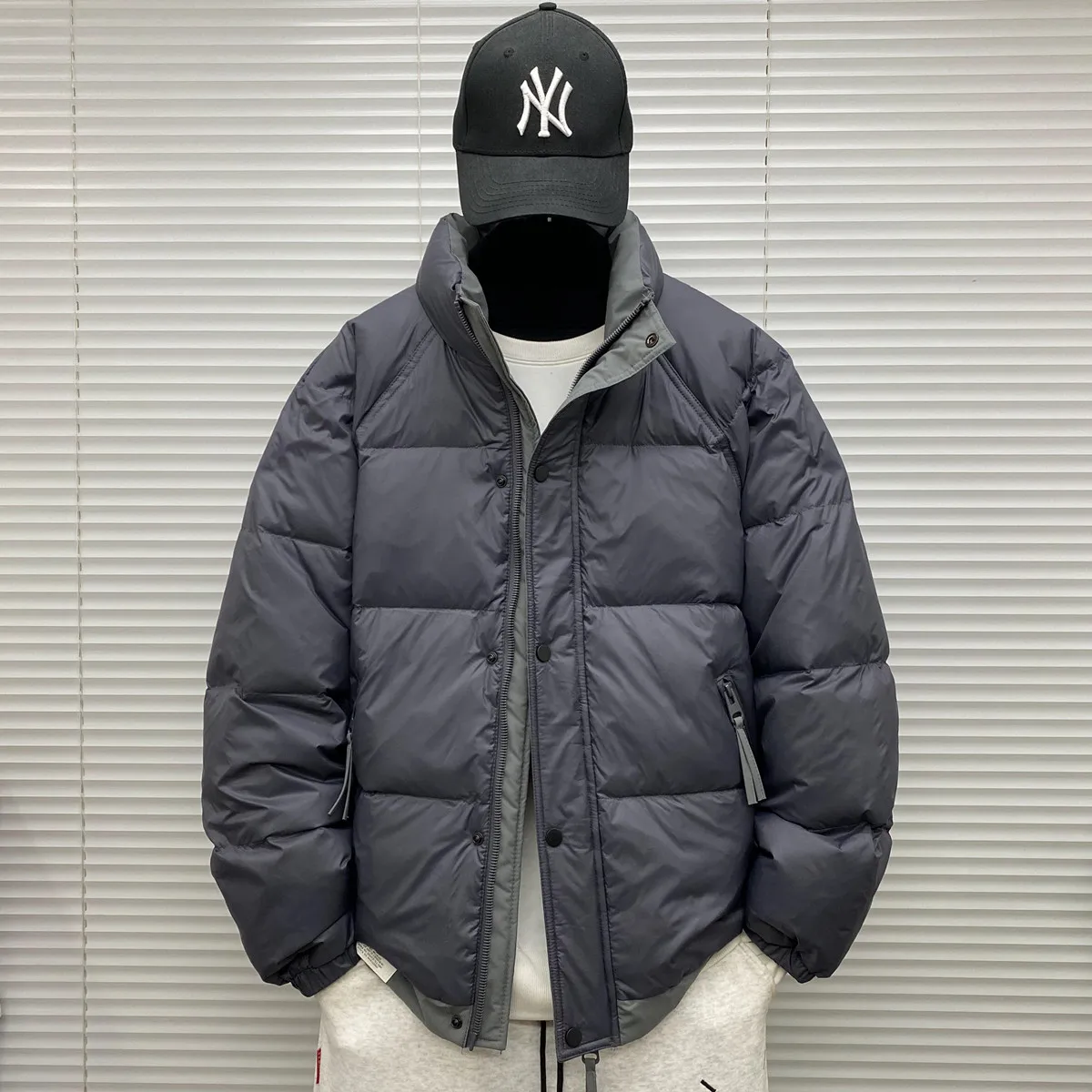 

50 Du down Stand Collar Jaet Men's Winter Clothes Large Size Youth Casual Thin Warm Outerwear Trendy Waterproof Polyester...