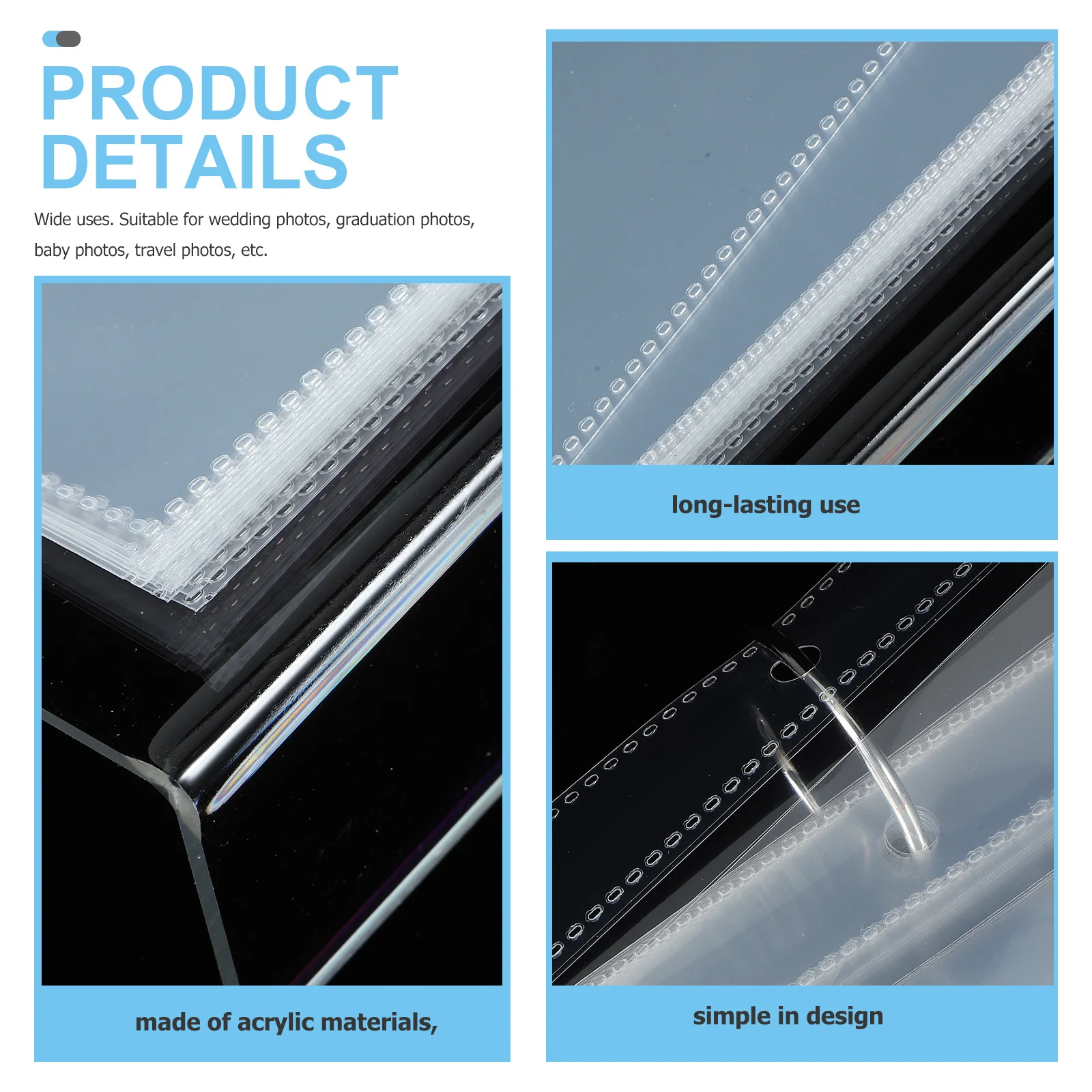 

Acrylic Photo Album Clear Desktop Display Holder For Wedding Graduation Travel Photos Desk Frame Stand Small Landscape