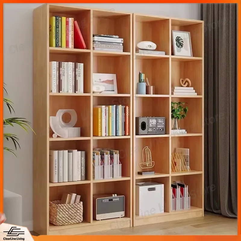 Comic Style Wooden Bookshelf Multi Layer Display Rack Simple Living Room Furniture Storage Locker Home Decor Bookcase