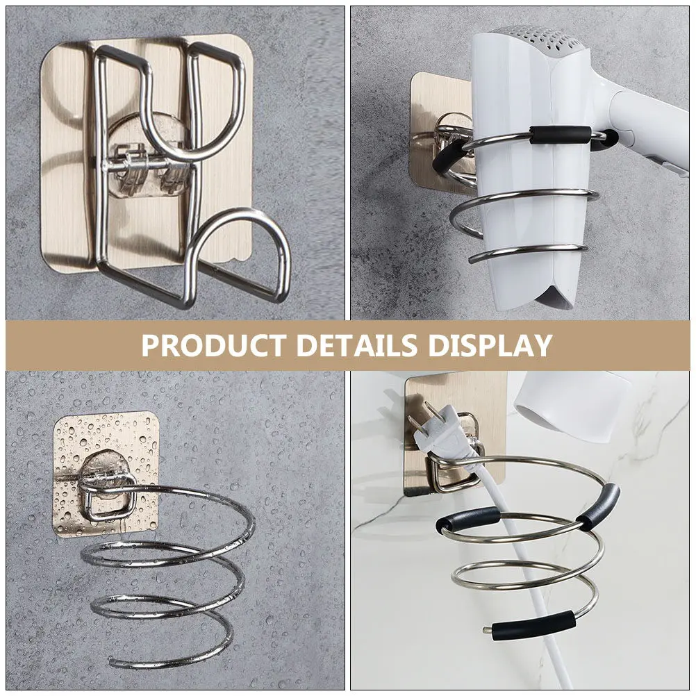 

Набор из 1 шт. (без сверления) — Подставка для фена, серебристая, из высококачественной нержавеющей стали, для хранения у раковины, органайзер для ванной комнаты, водонепроницаемая, нержавеющая